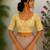 Yellow cotton printed readymade blouse