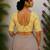 Yellow cotton printed readymade blouse