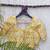 Yellow cotton printed readymade blouse