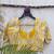 Yellow cotton printed readymade blouse