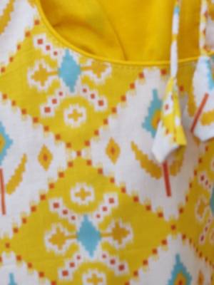 Yellow cotton printed readymade blouse 5