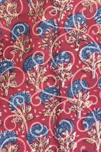Brown cotton printed readymade blouse