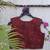 Maroon cotton printed readymade blouse
