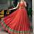 Women Rust Orange Chanderi Pleated Lehenga Choli with Gamthi Work Koti Jacket -  Free Size