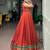 Women Rust Orange Chanderi Pleated Lehenga Choli with Gamthi Work Koti Jacket -  Free Size