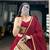Women Maroon Solid Pleated Mal Cotton Lehenga Choli with Embroidered Dupatta - Free Size