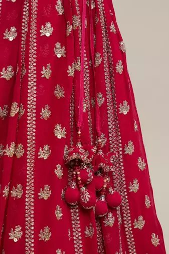 Pink Wedding & Party Wear Designer Sequence Embroidery Work Georgette Lehenga Choli For Women's