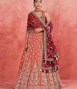 Orange Embroidered Designer Lehenga Choli with Dupatta