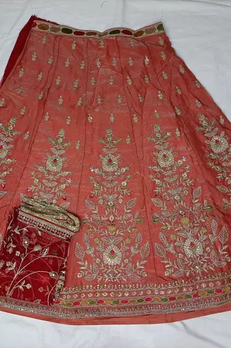 Orange Embroidered Designer Lehenga Choli with Dupatta