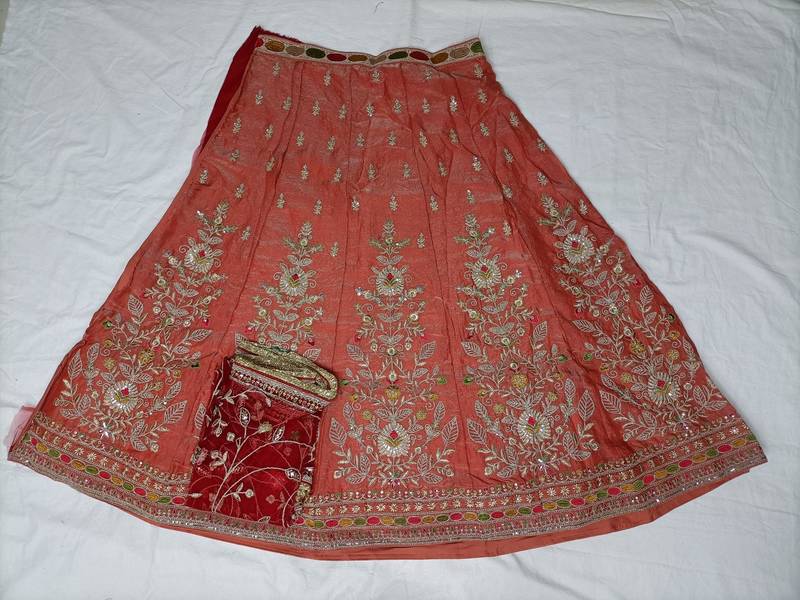 Orange Embroidered Designer Lehenga Choli with Dupatta