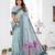 blue jacquard cotton blend saree with blouse 