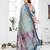 blue jacquard cotton blend saree with blouse 