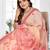 peach jacquard cotton blend saree with blouse 