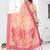 peach jacquard cotton blend saree with blouse 
