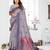 lavender jacquard cotton blend saree with blouse 