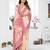 beige jacquard cotton blend saree with blouse 