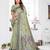 sage jacquard cotton blend saree with blouse 
