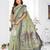 sage jacquard cotton blend saree with blouse 