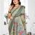 sage jacquard cotton blend saree with blouse 