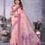 pink jacquard cotton blend saree with blouse 