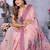 pink jacquard cotton blend saree with blouse 