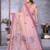 pink jacquard cotton blend saree with blouse 