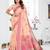 peach jacquard cotton blend saree with blouse 