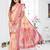 peach jacquard cotton blend saree with blouse 