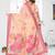 peach jacquard cotton blend saree with blouse 