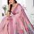 pink jacquard cotton blend saree with blouse 