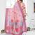 pink jacquard cotton blend saree with blouse 