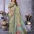 sage jacquard cotton blend saree with blouse 