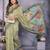 sage jacquard cotton blend saree with blouse 
