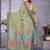 sage jacquard cotton blend saree with blouse 