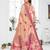 peach jacquard cotton blend saree with blouse 