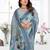 blue jacquard cotton blend saree with blouse 