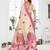 beige jacquard cotton blend saree with blouse 