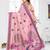 pink jacquard cotton blend saree with blouse 