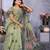 sage jacquard cotton blend saree with blouse 