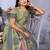 sage jacquard cotton blend saree with blouse 