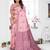 pink jacquard cotton blend saree with blouse 