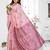 pink jacquard cotton blend saree with blouse 