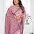 pink jacquard cotton blend saree with blouse 