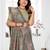 sage jacquard cotton blend saree with blouse 