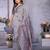 lavender jacquard cotton blend saree with blouse 