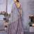 lavender jacquard cotton blend saree with blouse 