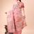 pink woven cotton blend saree with artisanal motifs