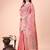 pink woven cotton blend saree with artisanal motifs