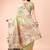 light green woven cotton blend saree with artisanal motifs