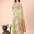 light green woven cotton blend saree with artisanal motifs